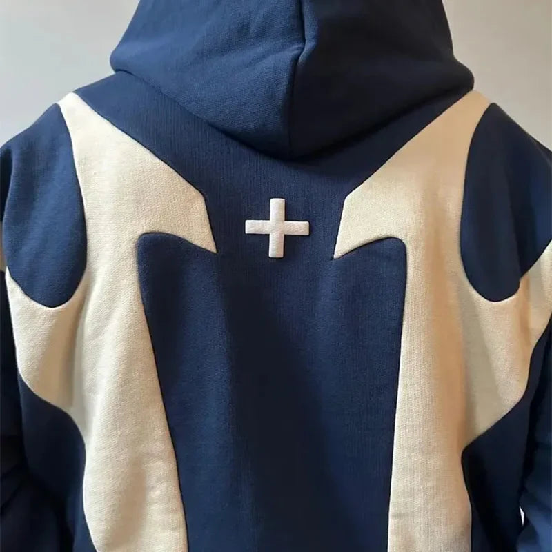 American Retro Letter Printed Devil Pattern Hoodie Y2k Harajuku Casual Couple Zipper Hoodies Sweatshirt Fashion Street Clothing