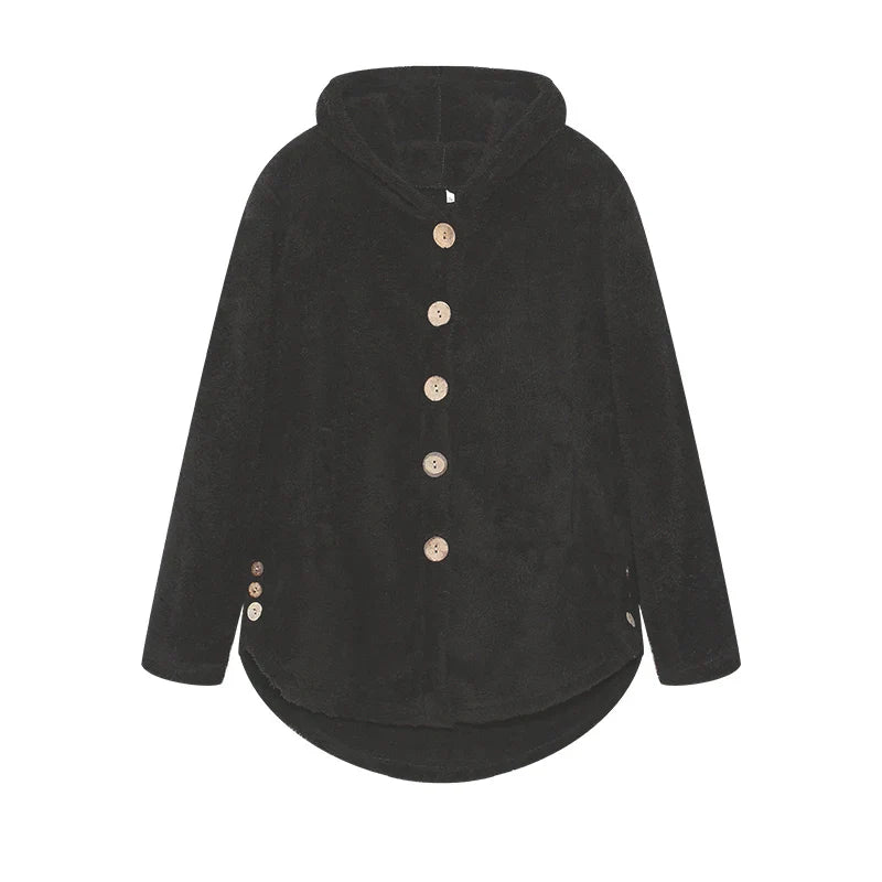 Fashion Trend Autumn and Winter Press-pleated Printed Turn-collar Long-sleeved Shirt Two-piece Furry Coat