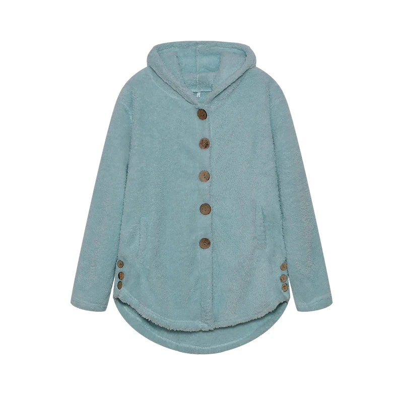 Fashion Trend Autumn and Winter Press-pleated Printed Turn-collar Long-sleeved Shirt Two-piece Furry Coat