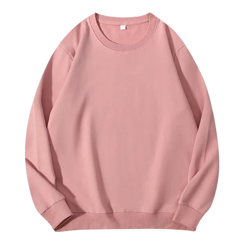 Autumn O-Neck Cotton Women's Sweatshirt Hoodies Basic Loose Casual Women Pullover Solid Sweatshirt Ladies Tops Factory Wholesale