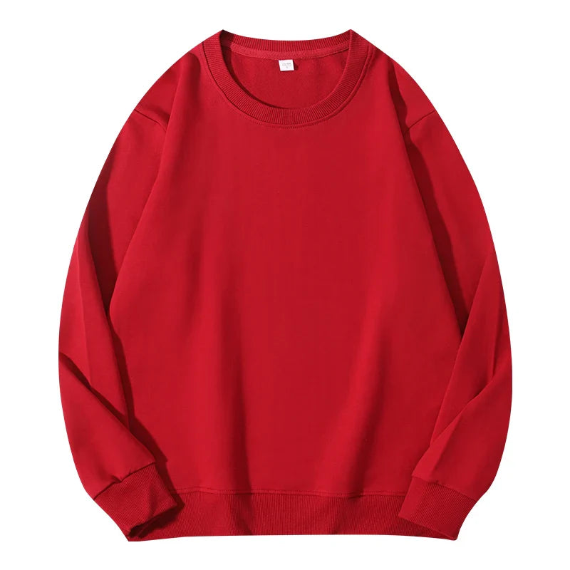 Autumn O-Neck Cotton Women's Sweatshirt Hoodies Basic Loose Casual Women Pullover Solid Sweatshirt Ladies Tops Factory Wholesale