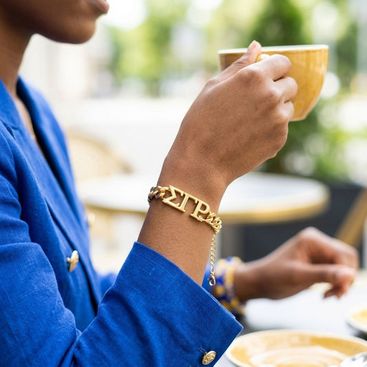 SGRHO Sorority Gold Chain Greek Letter Bracelet